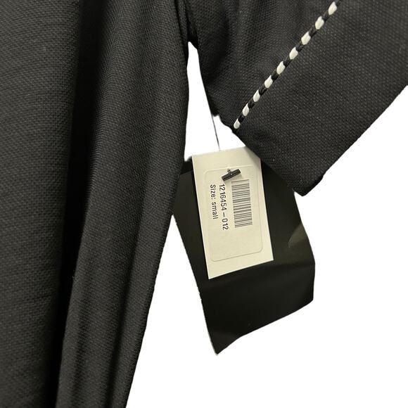 NWT Jonathan Simkhai Piped Luxe V Neck Romper in Black Womens Small - Picture 3 of 7